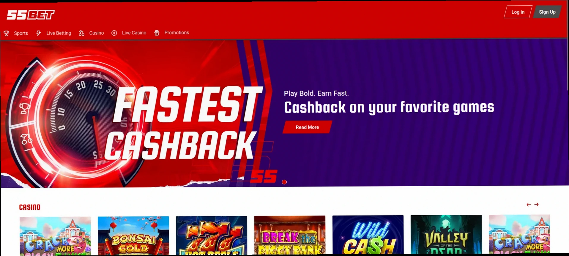 55bet casino welkomstbonus 100% tot €100 + 100 gratis spins